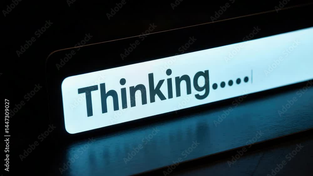 Poster thinking concept agentic ai technology innovation digital screen illuminated creativity intelligence