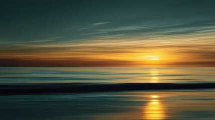 Obraz premium Serene Sunset Over the Sea with Motion Blur Effect Captured