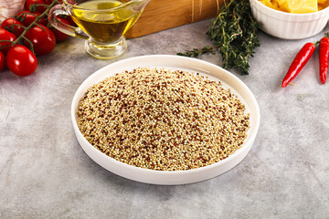Raw dry quinoa seeds cereal