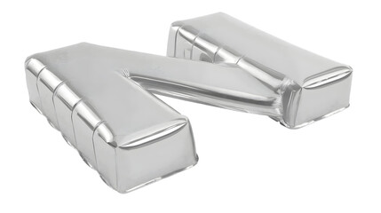 Silver Inflated Letter M 3D Illustration