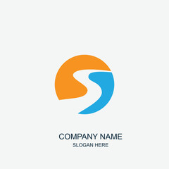 River logo design flat style illustration
