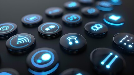 Smart tech icons with modern design