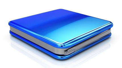 Blue metallic portable device sleek design