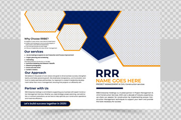 Professional Construction Brochure Design Template – Bifold Layout for Building & Real Estate Services.