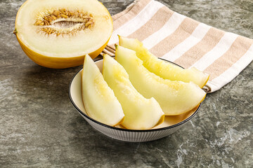 Sweet juicy ripe melon slices