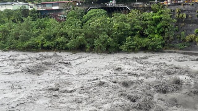 Fast Flowing Flood Waters After Torrential Rain Storm - Haikui