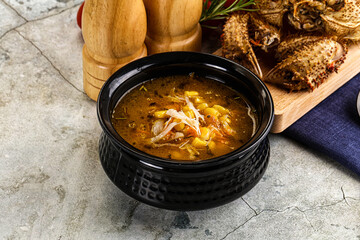 Hot Crab corn soup with vegetables