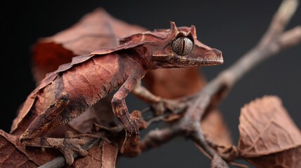 Fototapeta premium Leaf-Tailed Gecko: Master of Camouflage
