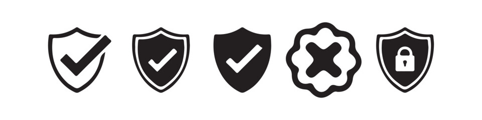Check mark and red cross icon set. check box icon with right and wrong buttons and yes or no checkmark icons. Vector Illustration Eps 10