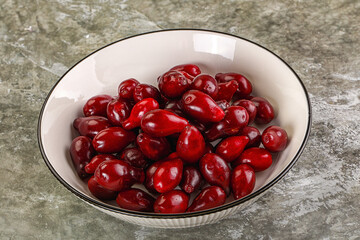 Ripe sweet juicy digberry cornel