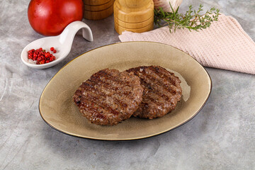 Grilled beef burger cutlet minced meat