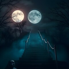 Halloween night scene