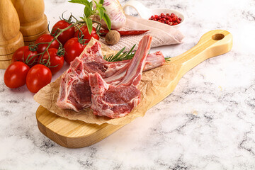 Raw Rack of Lamb for cooking