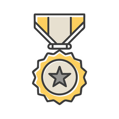 Award Ribbon with Star Icon &mdash; Achievement, Excellence, Recognition, Honor Symbol