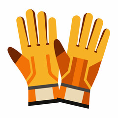 Obraz premium Work Gloves with Orange and Yellow Design 