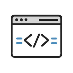 Browser Window with Code Snippet Icon &mdash; Programming, Development, Coding Symbol