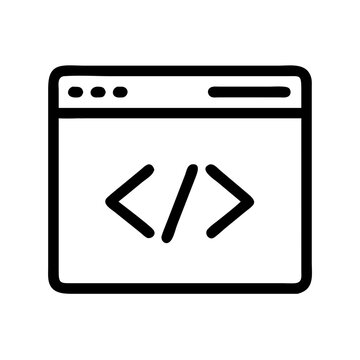 Browser Window with Code Snippet Icon &mdash; Programming, Development, Coding Symbol