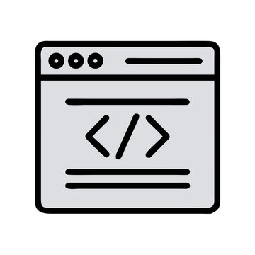 Browser Window with Code Snippet Icon &mdash; Programming, Development, Coding Symbol