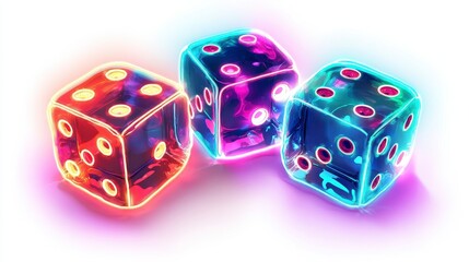 Neon Colorful Dice Display