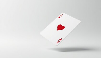 Obraz premium Side view of a single playing card flipping mid-air on white , object, clean