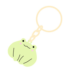 Illustration of a metal keychain with a silver ring