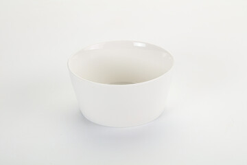 White ceramic empty bowl dishware