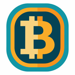Obraz premium Bitcoin symbol in modern flat design with vibrant colors 