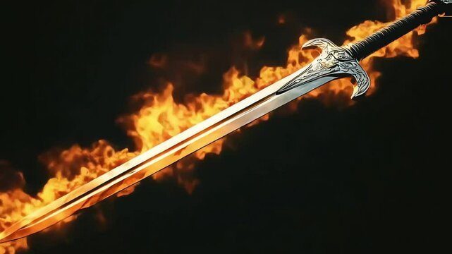A silver sword that burned along its blade, as if forged by an old grudge and destined to slash through fate.