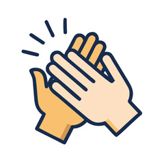 Fototapeta premium Clapping Hands Applause Icon — Appreciation, Congratulations, Celebration, Support Symbol