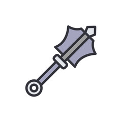 Fantasy mace colored icons, minimalist vector illustration ,simple transparent graphic element .Isolated on white background