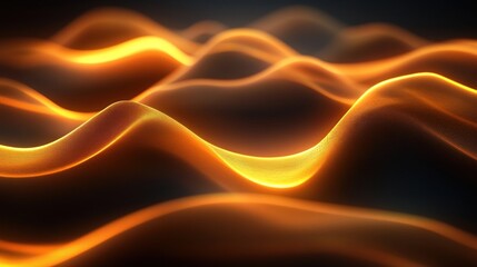 Obraz premium Abstract Golden Waves: A Symphony of Light and Form