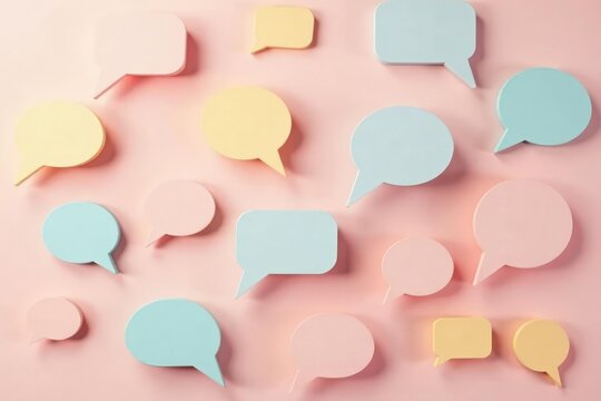 Subtle pastel speech bubble pattern, minimalist design, muted, minimalist