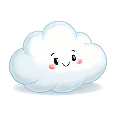 Obraz premium Adorable Kawaii Cloud Illustration Perfect for Kids Designs isolated on transparent background