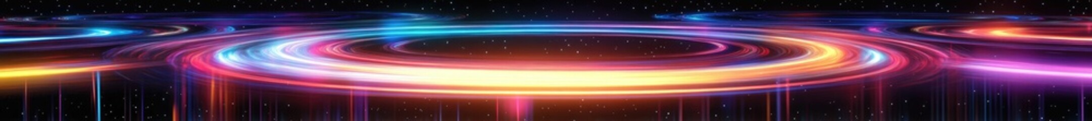 Abstract swirling light streaks, cosmic backdrop.