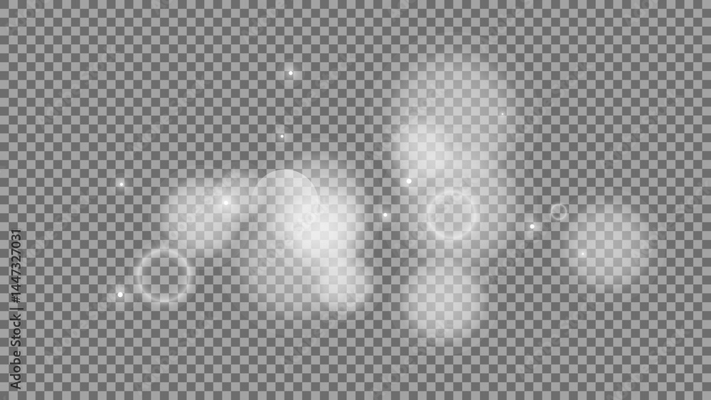 Poster bokeh circles on transparent background