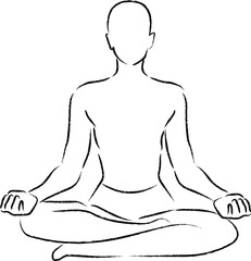  Outlined Figure Meditating in Lotus Position
