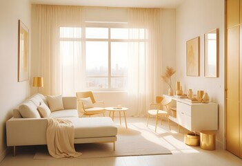 Obraz premium Photo interior modern design room 3d illustration