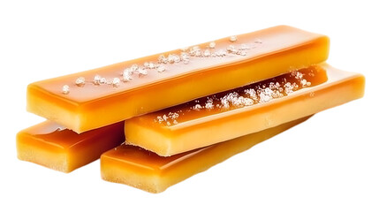 Stacked Caramel Bars Isolated Background Photo