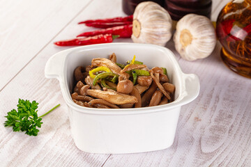 Asian cuisine roasted enoki mushrooms