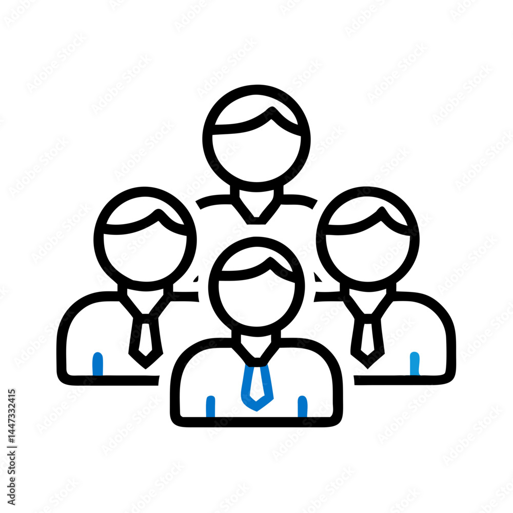 Aufkleber group of team members icon representing collaboration, workforce, and organizational unity