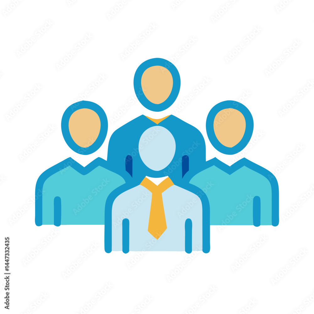 Aufkleber group of team members icon representing collaboration, workforce, and organizational unity
