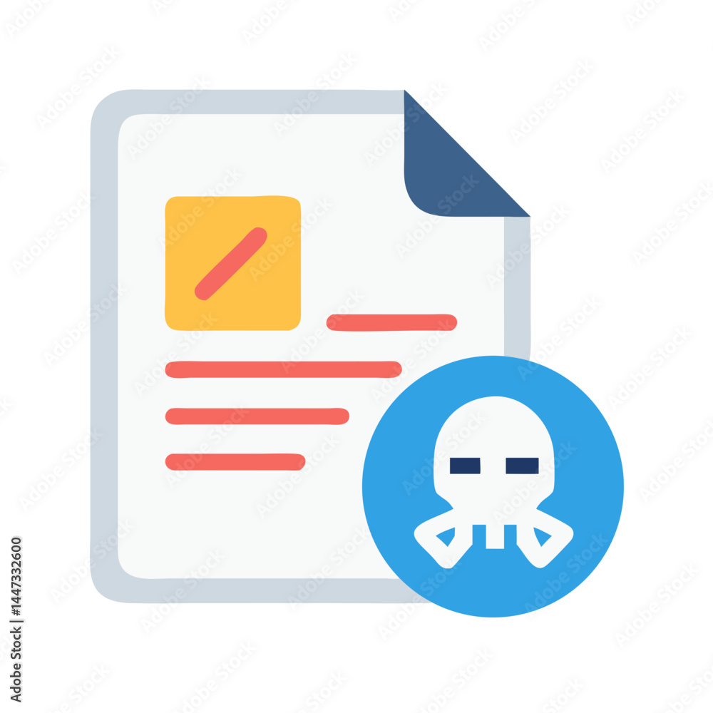 Aufkleber hacked document file code icon representing data breach, information leak, and cybersecurity threat