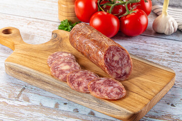 Salchichon pork cured sausages with parmesan