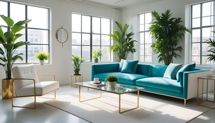 Fototapeta premium Photo interior modern design room 3d illustration