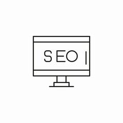 seo monitor icon sign vector