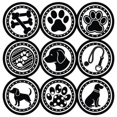 "Ultimate Dog Silhouette Vector Collection with Breed Variations, Poses, and Pet-Themed Icon Elements"
