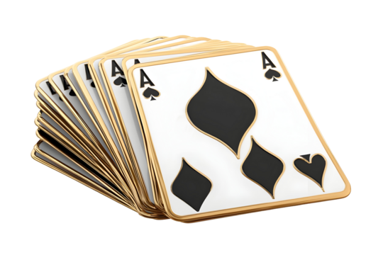 Stacked Playing Cards Illustration Transparent Background