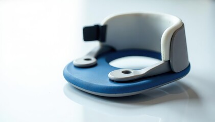 Close-up of orthopedic brace, clean white background, device, splint