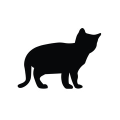 Cat isolated design illustration with black silhouette color suitable to your brand, template, sticker, cat design, animal, petshop, paw, business, and more