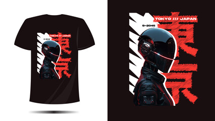 vector t shirt design tokyo japan, Vector template and typography robot futuristic cool